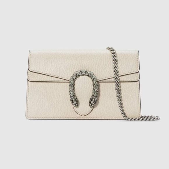 Gucci Shoulder Bag White Silver Crystal Leather - Picture 1 of 7